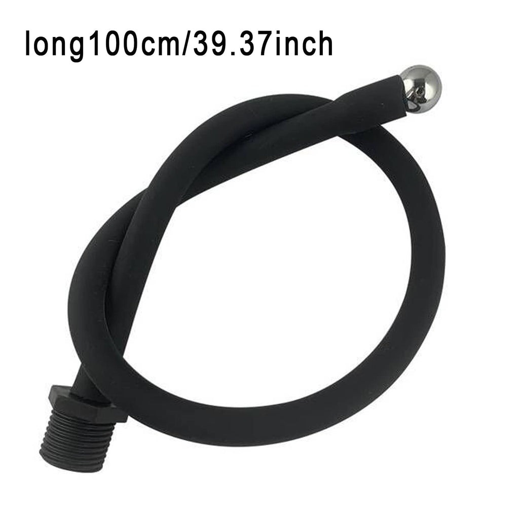 Silicone Nozzle Enema ASilicone Nozzle Enema Attachment Reusable Douche Black Hose Nozzle (39.37 in)