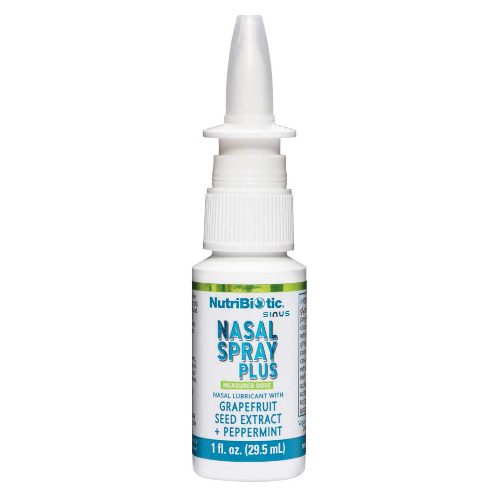 NutriBiotic Nasal Spray Plus | 1 FL OZ Nasal Lubricant Plus Grapefruit Seed Extract, Vitamin C, Peppermint & Botanical Extracts