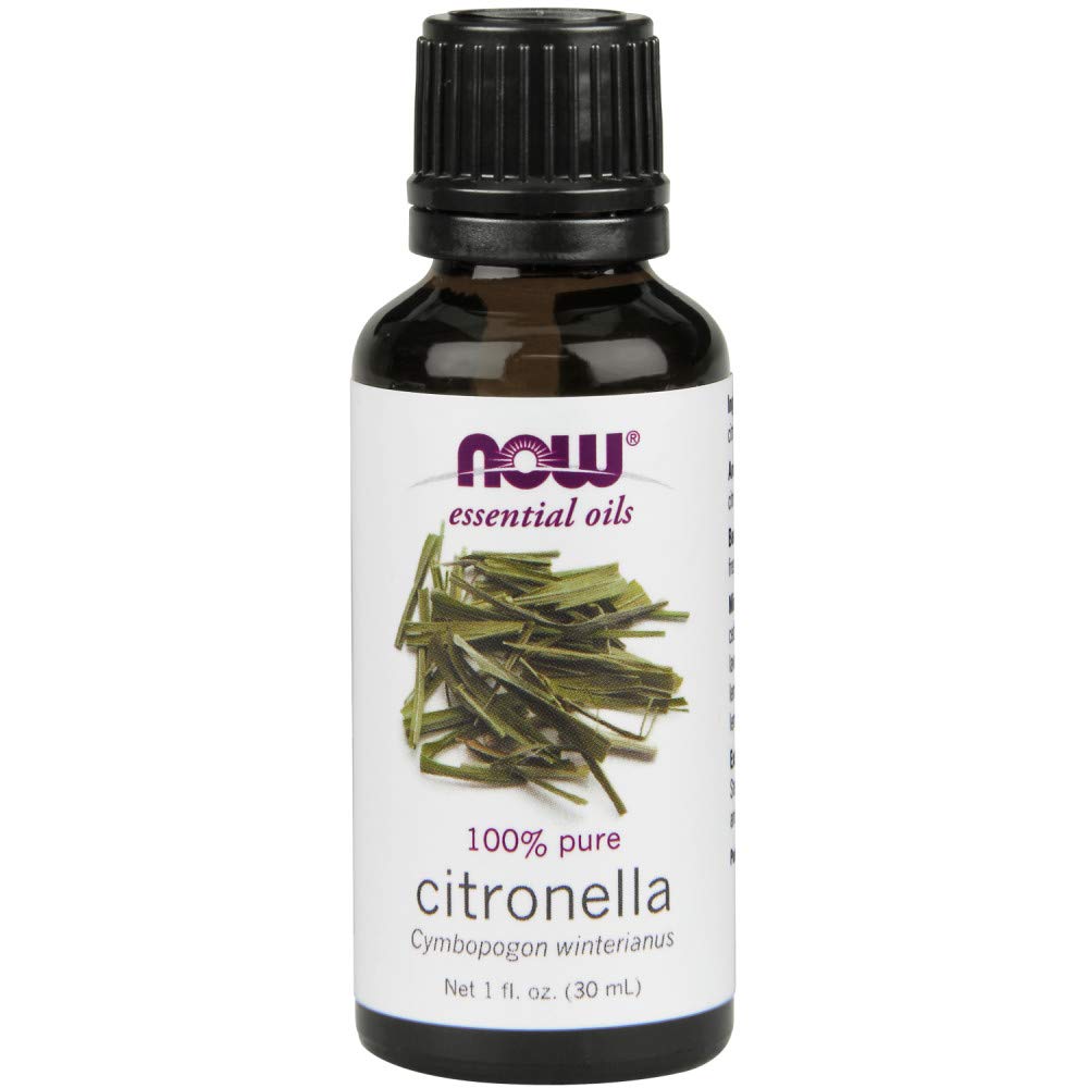 NOW Essential Oils, Citronella Oil, Freshening Aromatherapy Scent, Steam Distilled, 100% Pure, Vegan, Child Resistant Cap, 1-Oun
