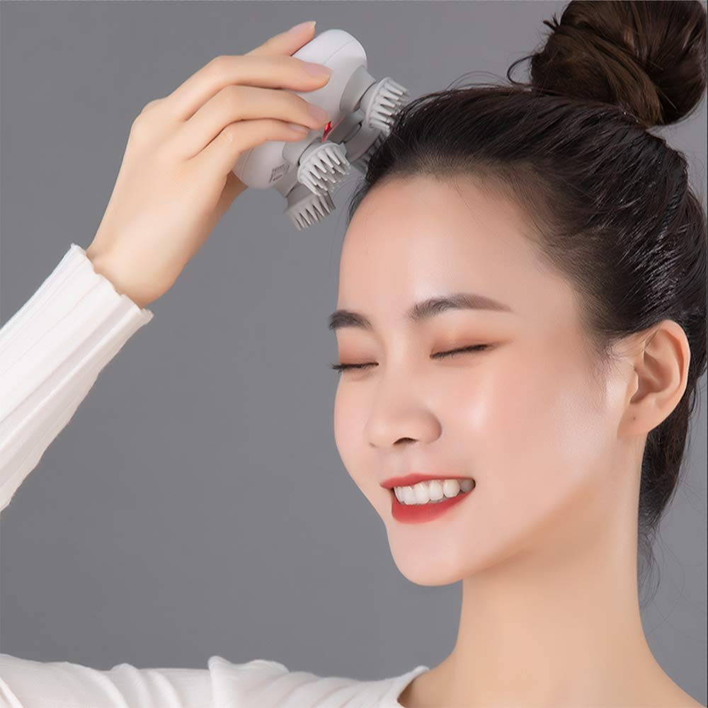 HaoToning Electric Scalp Massager, Head Scratcher Mimics Four-Finger Kneading Massage, Rechargeable & Waterproof, Pets Massager
