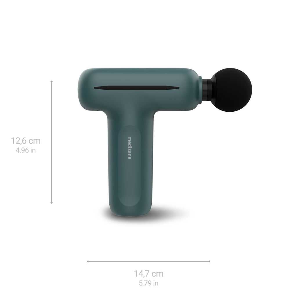 Medisana MG 200 Mini Massage Gun with 4 Heads, Intelligent Mode and 5 Intensity Levels, Long Battery Life