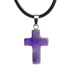 Togous Amethyst Cross Necklace for Women, Christian Gifts for Men, Crystal Cross Pendant Necklace, Inspirational Easter Religiou