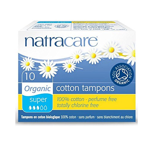 Natracare Non-Applicator 100% Organic Cotton Tampons, Super, Totally Chlorine Free, Biodegradable and Compostable (1 Pack, 10 Ta