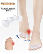 Golbylicc 2Pairs Toe Separators Toe Spacers for Women Men to Correct Bunion, Relieve Feet Pain, Foot Alignment, Toe Straightener