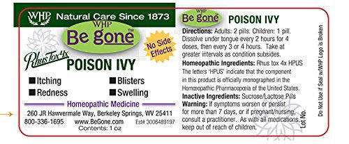 Be Gone Poison Ivy, 300 Pills. an Effective, All-Natural Solution for The Itching, Blistering Rash of Poison Ivy.