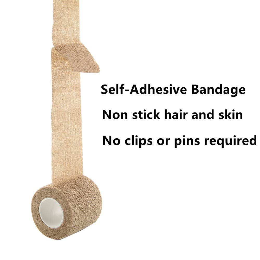6 Pack 3 x 5 Yards Self Adhesive Elastic Bandage Wrap Stretch Self-Adherent Tape for First Aid,Sports, Wrist, Ankle (6 Colors)