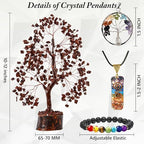 Red Jasper Crystal Trees for Home Decor, Office Desk Decoration, Chakra Healing Crystals and Stone for Positive Energy, Money, G