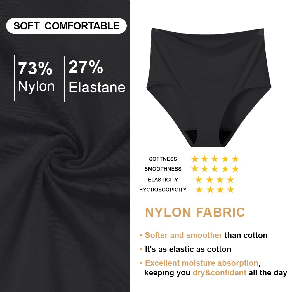 BATTEWA Incontinence Underwear for Women Seamless Washable, Leak Proof Underwear, High Absorbency Panties, Bladder Leak Underwea