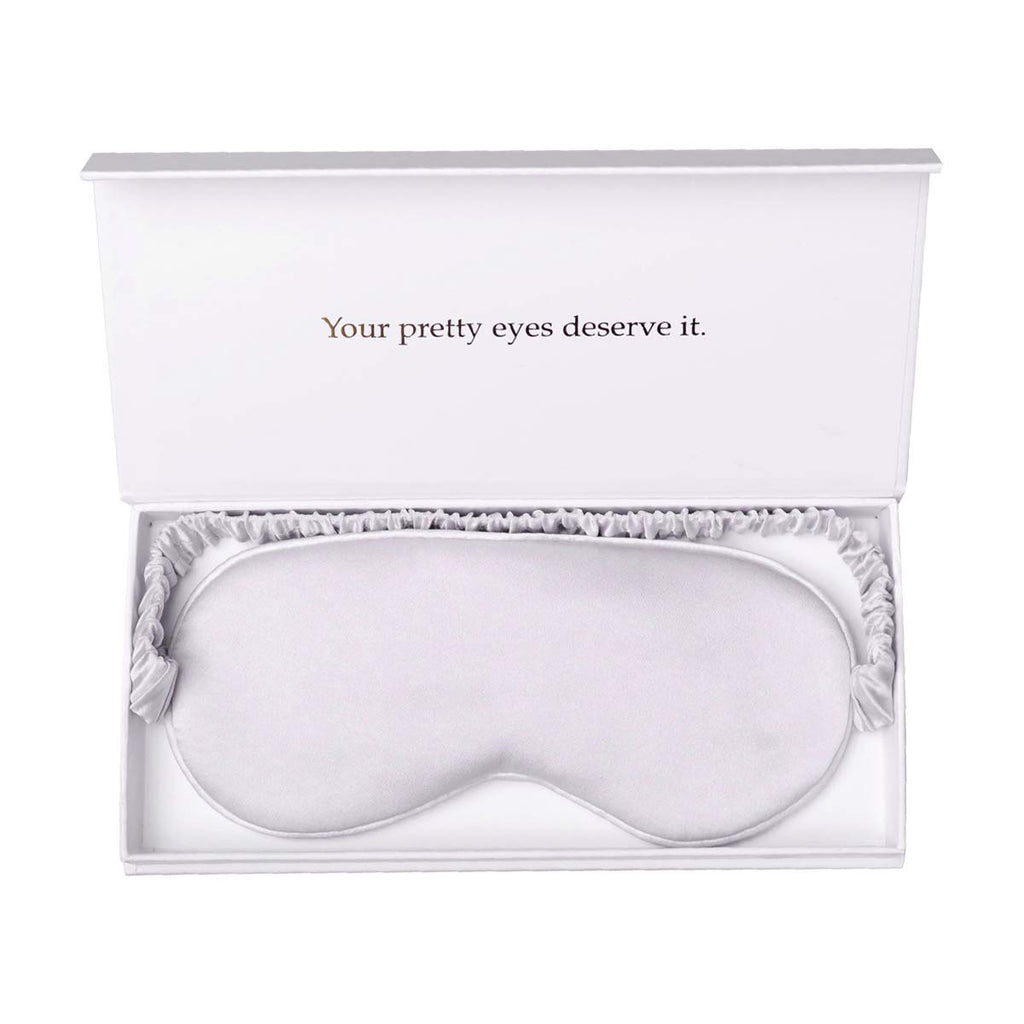 Silk Sleep Mask Light Blocking Luxury 100% Mulberry 19mm Silk Eye Mask Eye Cover Blindfold Ultra Soft Light & Comfy Anti Aging S