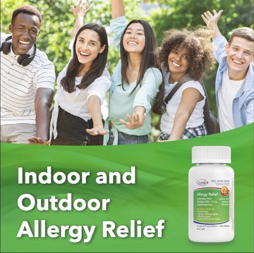 CAMBER Cetirizine HCI 10mg Tablets, 24-Hour Allergy Relief, Allergy Medication - 100 Count