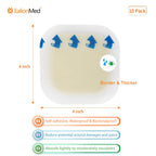 Hydrocolloid Bandage, Hydrocolloid Wound Dressing with Border 4x4 for Light to Medium Exudate Wound, Pressure Ulcer, Bed Sor
