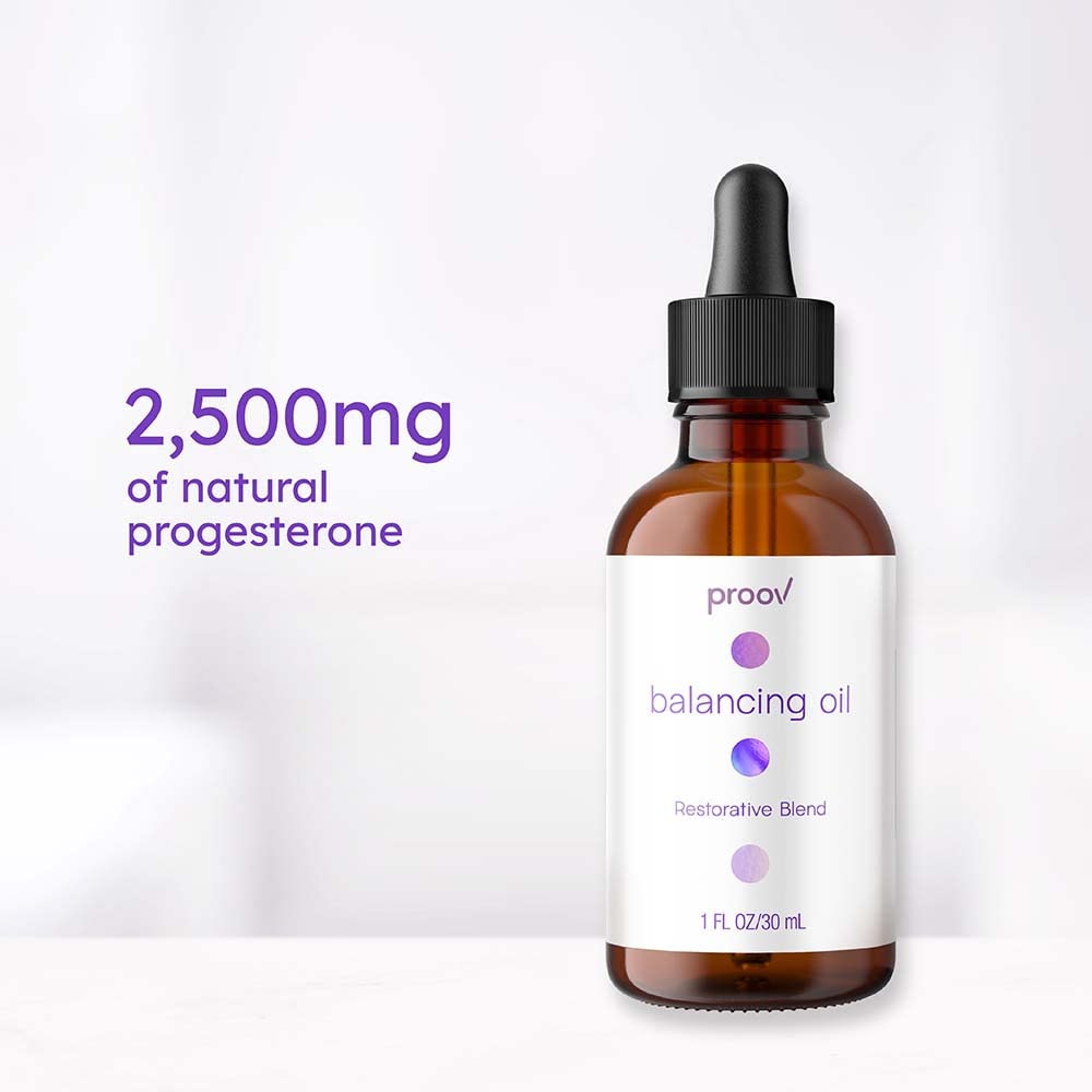 Proov Balancing Oil - Unscented l Balancing Oil to Restore Your Balance l Progesterone, MCT Oil, Vitamin E Oil, l 1 fluid oz/30m