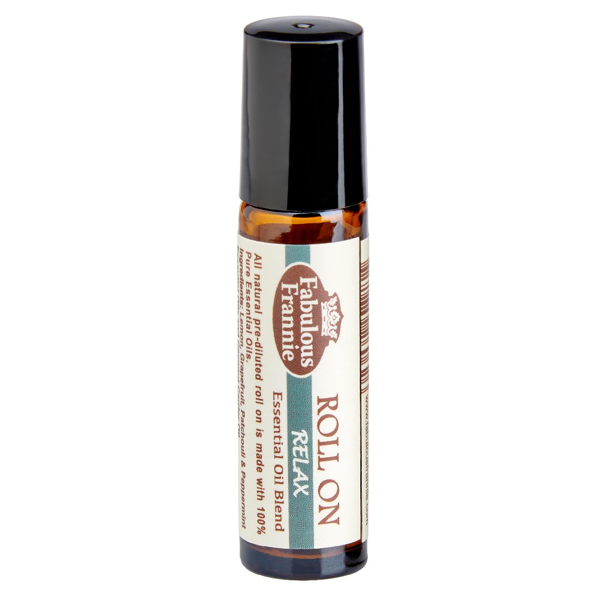 Fabulous Frannie Relax Essential Oil Blend Roll On 10ml Made with Coconut Carrier Oil Oil, Lemon, Grapefruit, Patchouli and Pepp