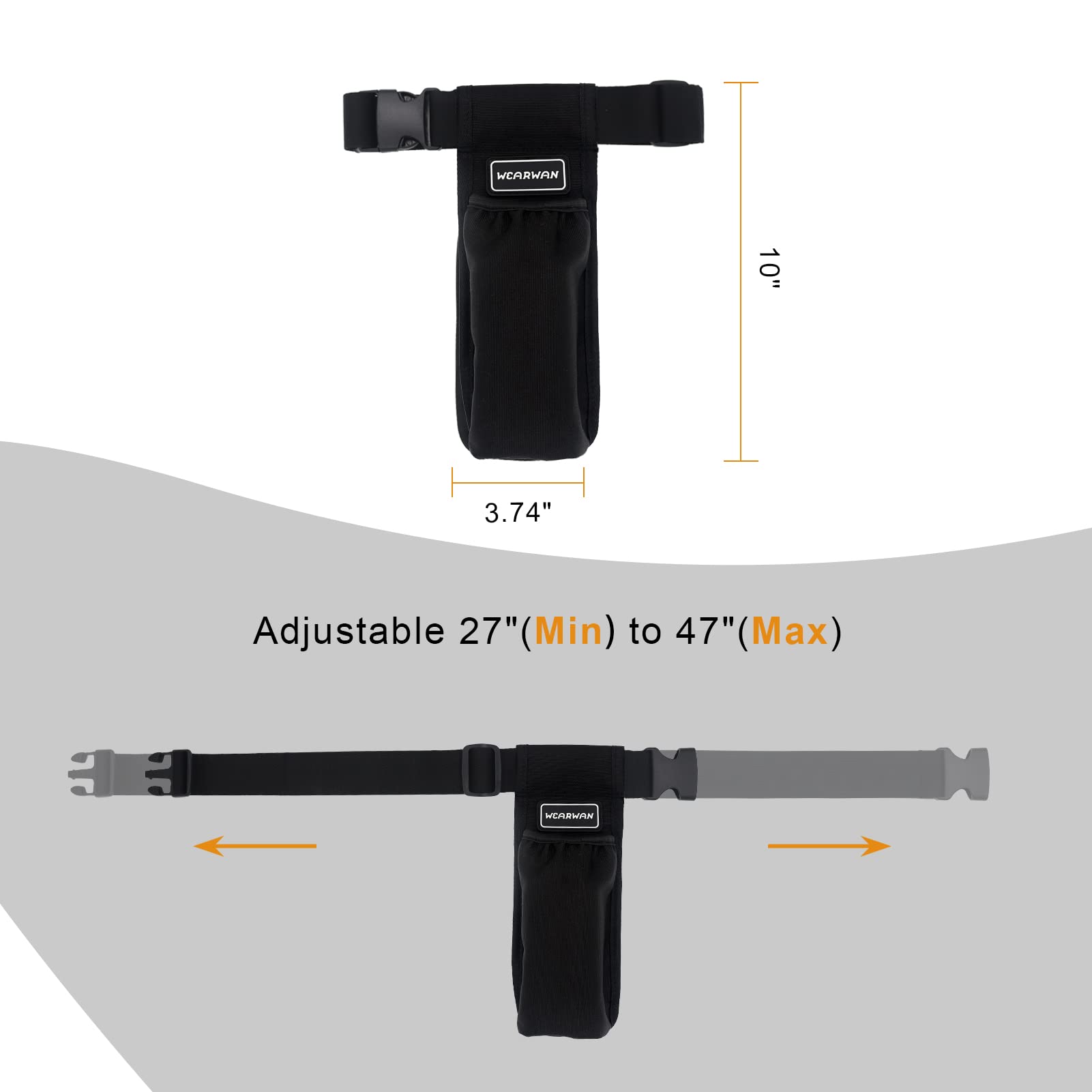 WEARWAN Massage Oil Holster, Adjustable and Durable Massage Holster,Bag only, Bottle not Included (1B-Black)