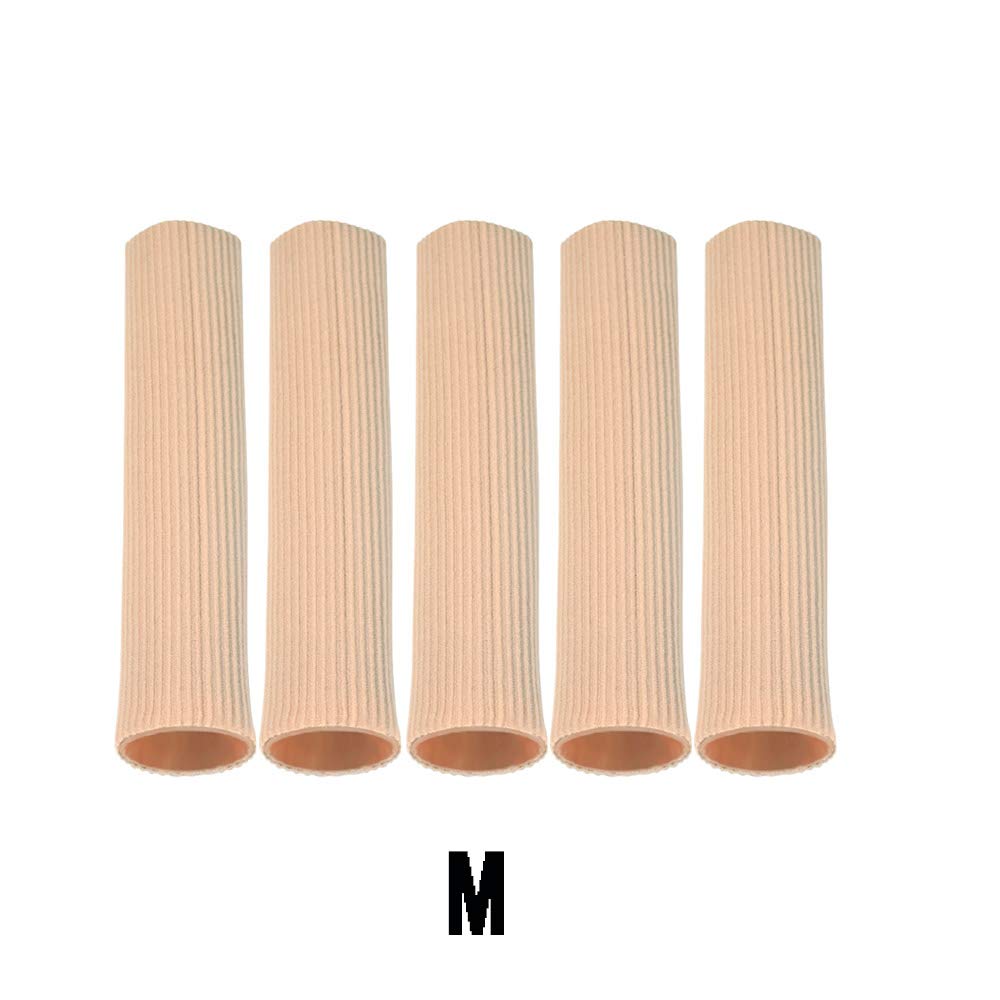 Cuttable Toe Tubes Sleeves 5 Pack, Made of Elastic Fabric Lined with Silicone Gel. Toe Sleeve Protectors Relief Toe Pressure Pai