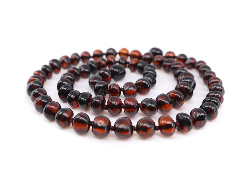 Baltic Amber Necklace for Adult - Natural Amber from Baltic Region, Genuine Baltic Amber (19.7 inch, cherry)