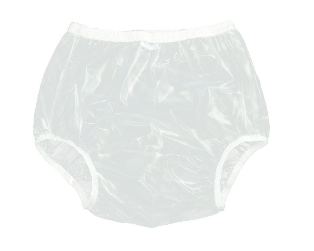 Haian Adult Incontinence Pull-on Plastic Pants PVC Pants 3 Pack (Small, Transparent White)