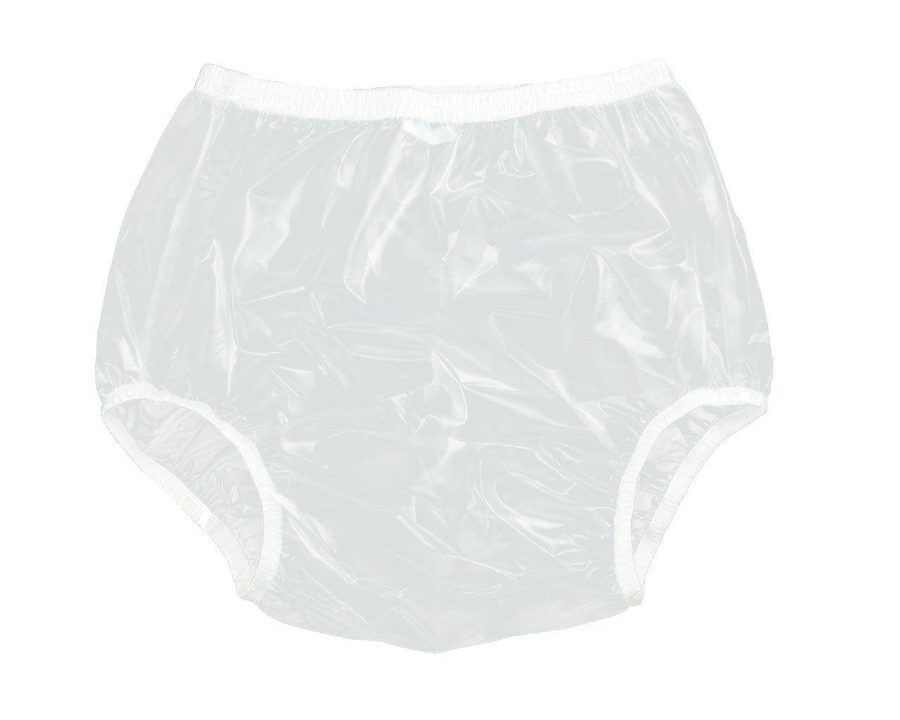Haian Adult Incontinence Pull-on Plastic Pants PVC Pants 3 Pack (Small, Transparent White)
