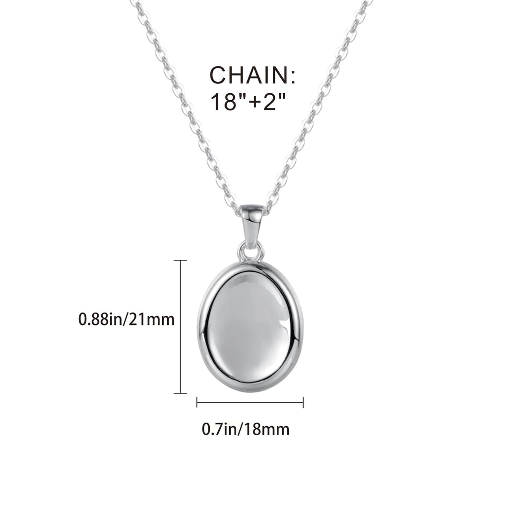 B BBPM Worry Stone Necklace Silver Necklace for Women Fidget Jewelry Anxiety Relief Peaceful Thumb Pendant Necklace Meditation R