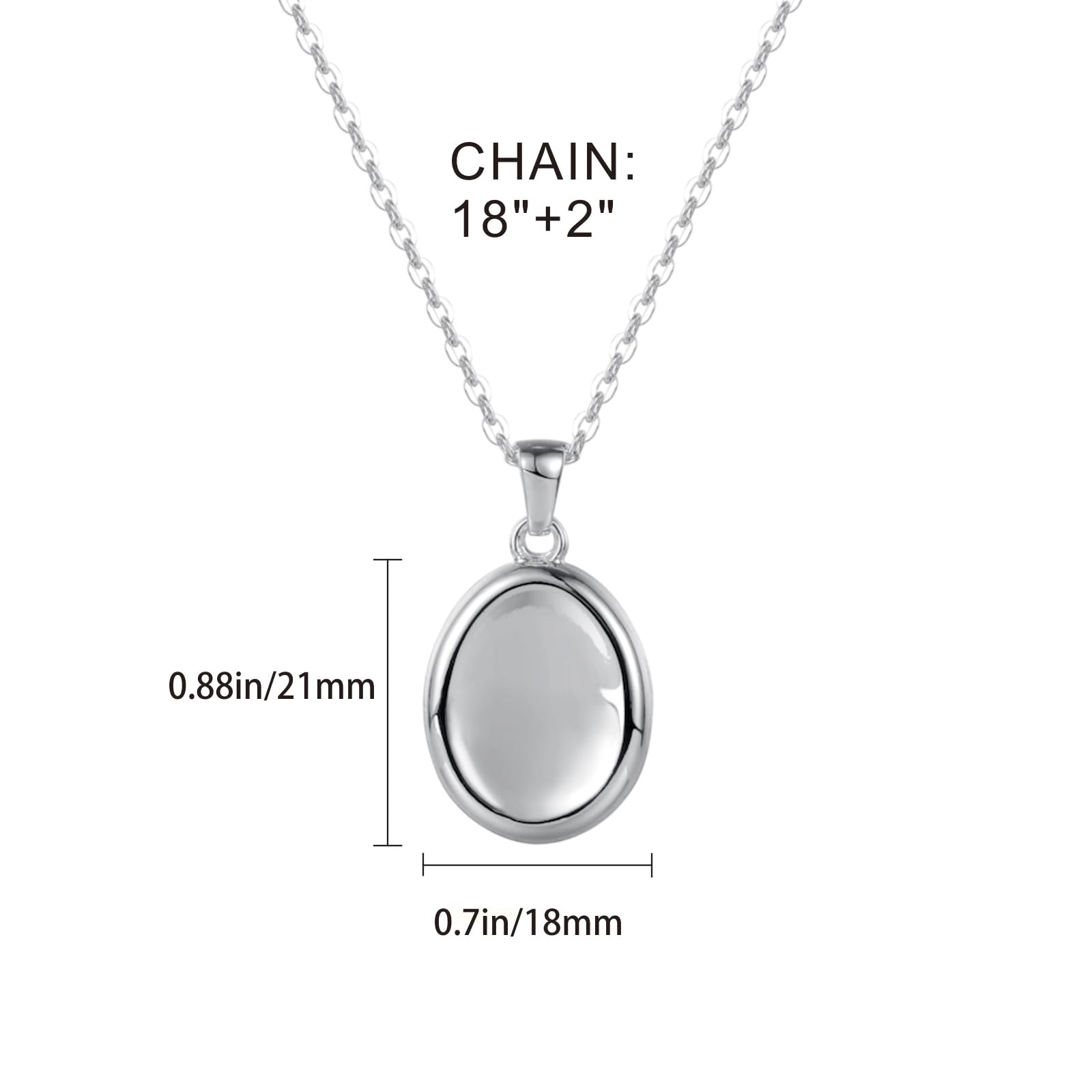 B BBPM Worry Stone Necklace Silver Necklace for Women Fidget Jewelry Anxiety Relief Peaceful Thumb Pendant Necklace Meditation R