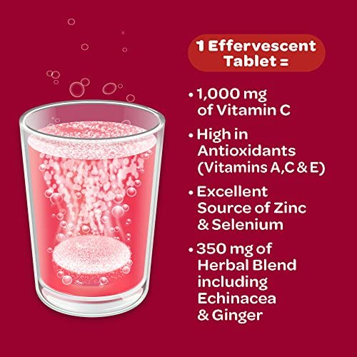 Airborne Very Berry Effervescent Tablets, 10 count - 1000mg of Vitamin C - Immune Support Supplement (Pack of 2)