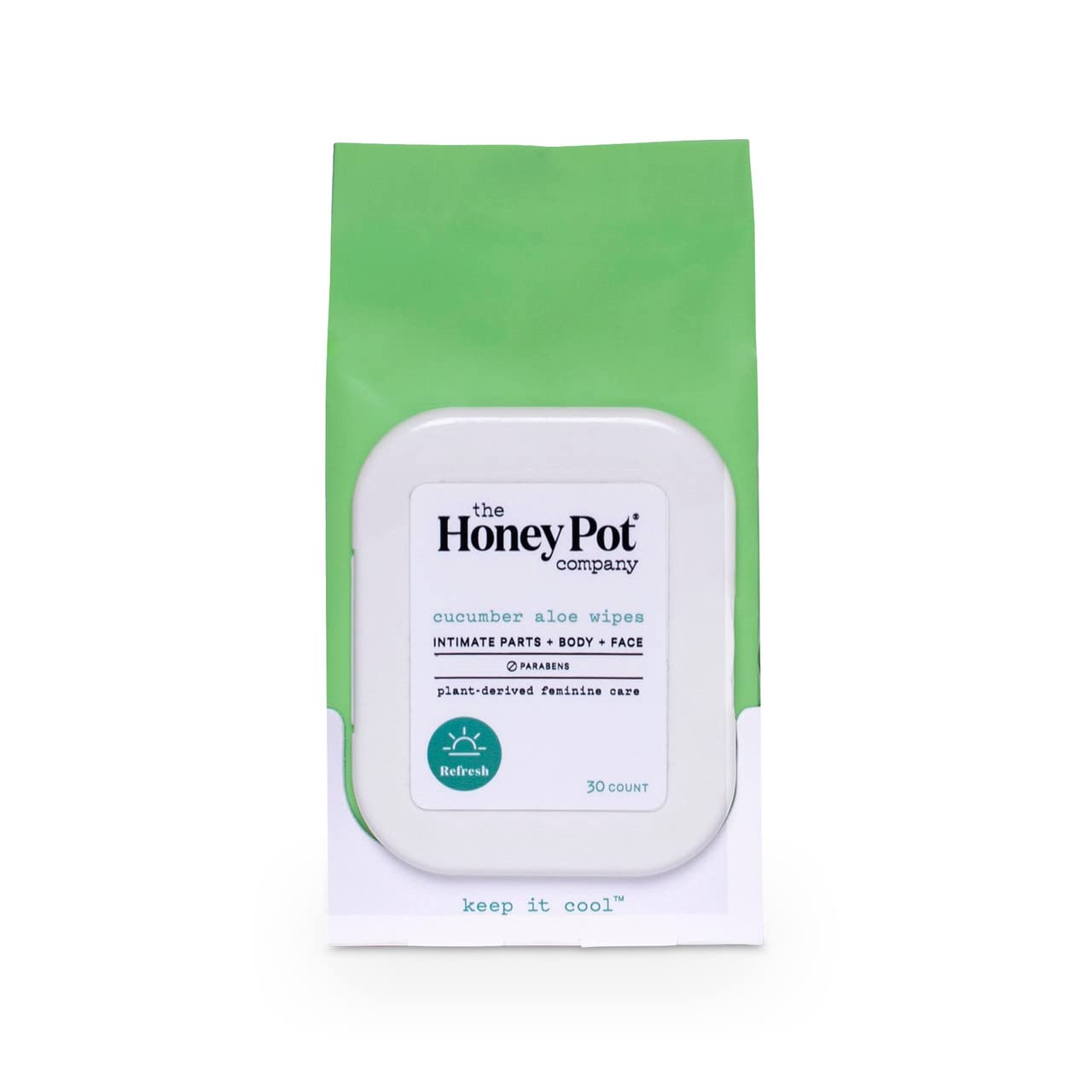 The Honey Pot Company - Feminine Wipes - Daily PH Balancing and Sulfate Free Feminine Products for Parts, Body, or Face - Cucumb
