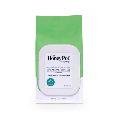 The Honey Pot Company - Feminine Wipes - Daily PH Balancing and Sulfate Free Feminine Products for Parts, Body, or Face - Cucumb