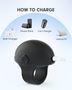 Pinkmini Portable Facial Massage Ball, Waterproof Rechargeable Powerful Multifunctional Eye Finger and Neck Mini Massager (Black