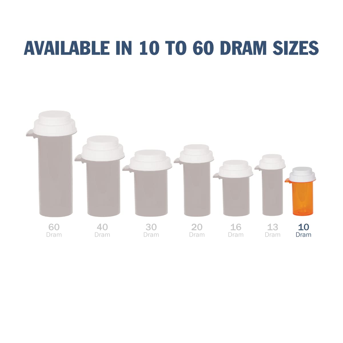 Ezy Dose Pill Box and Medicine, Vitamin Container & Vial | 10 Dram Storage | Child-Resistant Cap | Case of 250