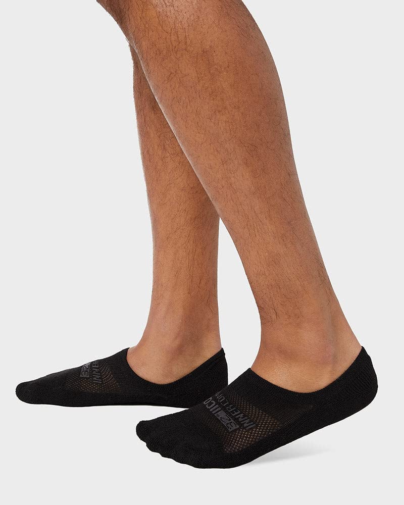 32 DEGREEES Men's 6 Pack Comfort No Show Socks | Anti-Odor | Cushioned Heel | Arch Support | Active | Casual | Work, Black, Medi
