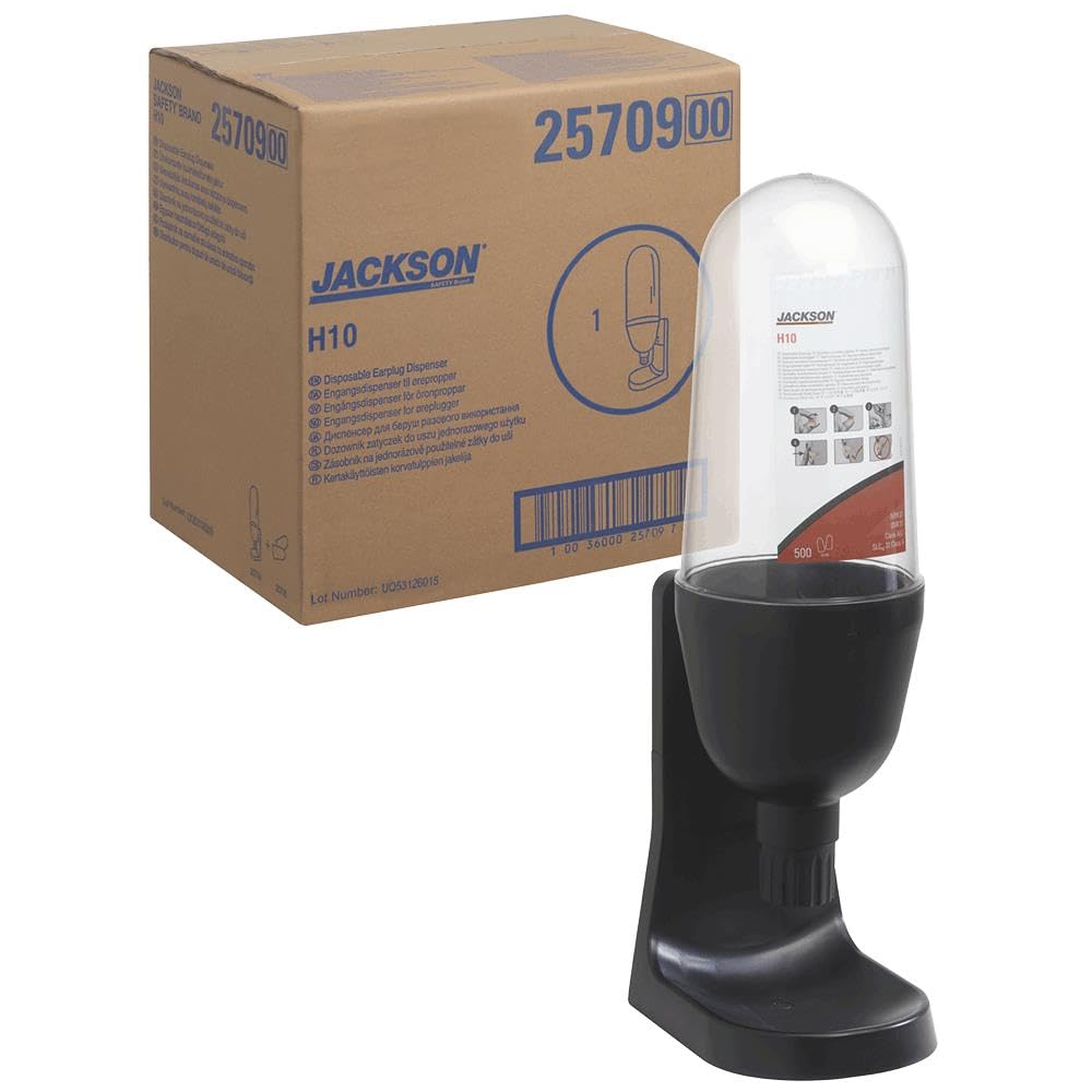 Jackson Safety Disposable Foam Ear Plugs Dispenser, Wall Mountable, Black, 25708