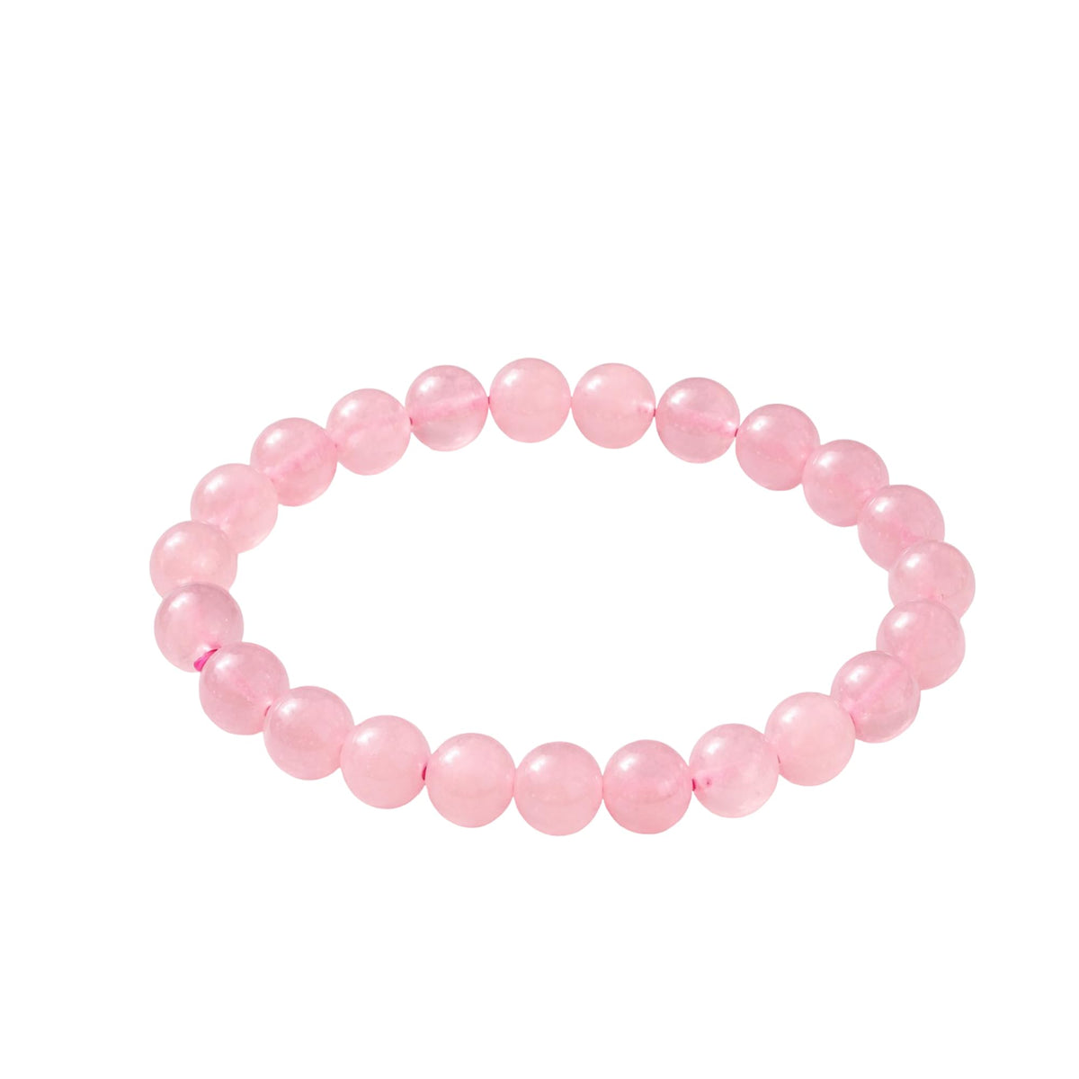 Serein Rose Quartz Bracelet Natural Healing Crystal Round 8mm Beaded Stone Pink Bracelets for Attracts Love, Relationship, Stres