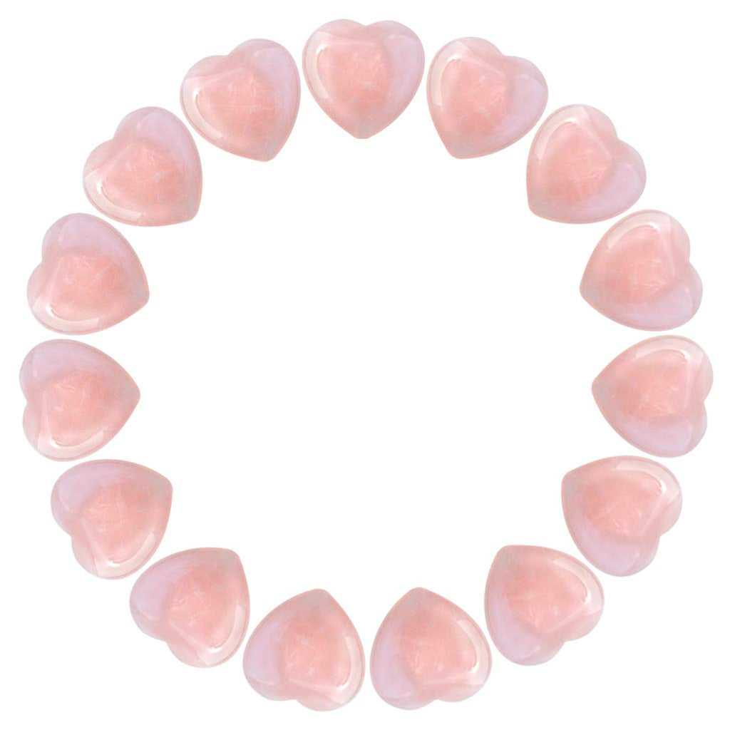 Marrywindix 15 Packs 0.8 Inches Healing Crystal Natural Rose Stone Heart Love Carved Palm Worry Stone Chakra Reiki Balancing