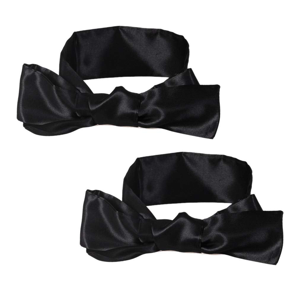 2Pcs Satin Eye Mask Sleep Mask, 157cm/62inch Adjustable Satin Blindfold Soft Satin Eye Covers Valentine's Day Gifts for Women fo