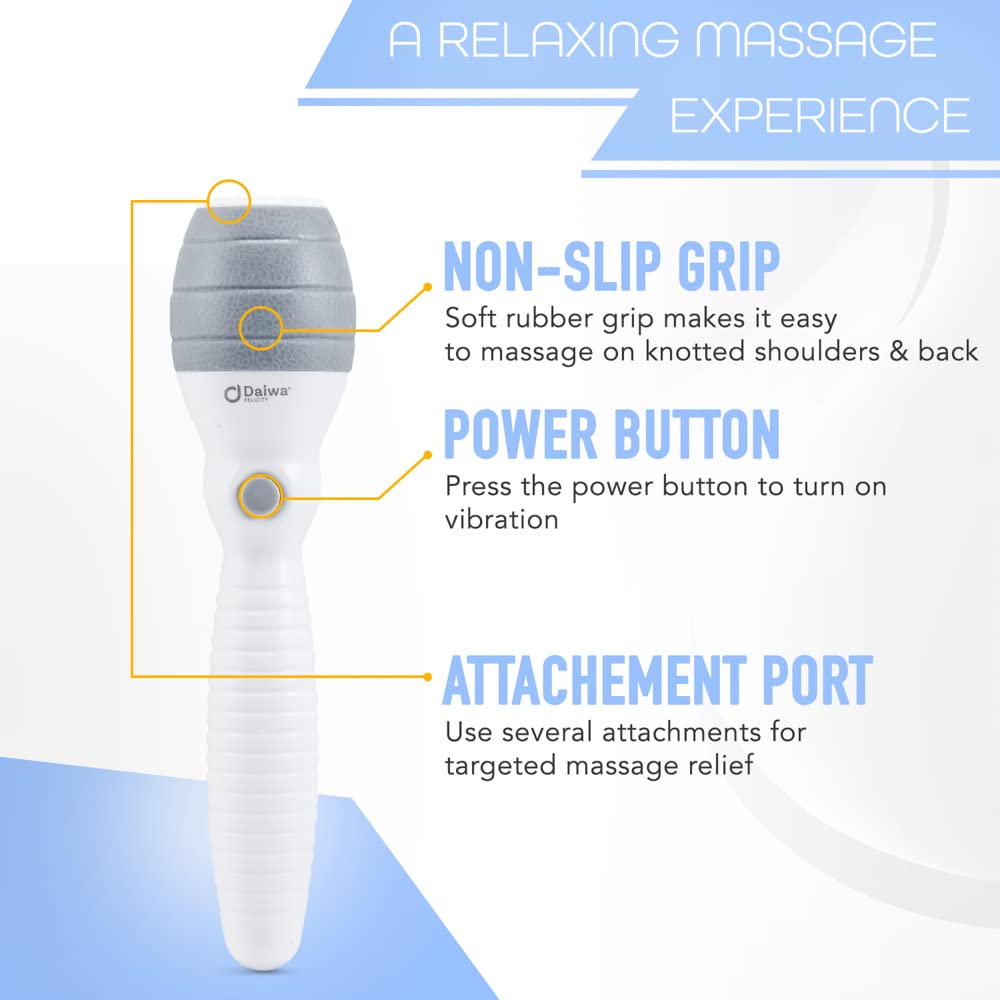 Daiwa Felicity 5-in-1 Electric Vibrating Head Scalp Massager Set [Updated 2019]