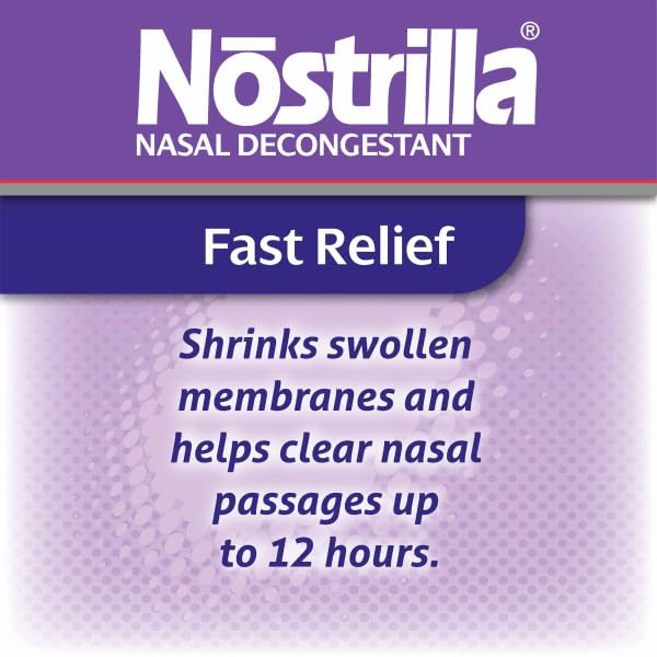Nostrilla Nasal Decongestant Spray, Stuffy Nose Relief, 0.5 oz (12 Pack)