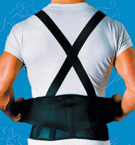 SportAid 9 Black Back Support with suspenders X-Large Hips 40-55