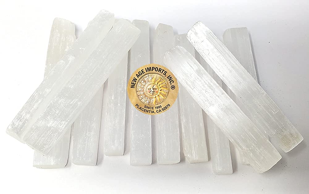 New Age Imports, Inc. ~ Premium Quality Selenite Sticks 3-4'' Long 1 LB. Great for Wicca, Reiki, Healing, Metaphysical, Chakra, 