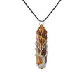 VIBILIA Healing Crystal Necklace Tree of Life Wire Wrapped Natural Tigerite Stone Point Pendant Necklace Hexagonal Reiki Spiritu