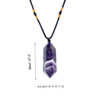 Runyangshi Dream Amethyst Healing Crystal Pendants, Double Pointed Natural Crystal Quartz Necklace 6 Faceted Chakra Crystal Wand