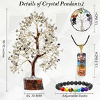 Crystal Tree of Life Rainbow Moonstone Healing Crystal Trees for Home & Office Decoration, Handmade Money Bonsai Trees for Posit