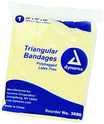 Dynarex 3680 Triangular Bandage, 7'' x 4'' x 4.25'', Pack of 12
