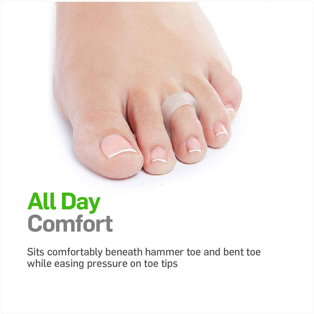 NatraCure Gel Hammer Toe Crest Pads (Left/Right) - 1 Pair - (Toe Straightening Cushion, For Mallet Toes and Overlapping Toes) -