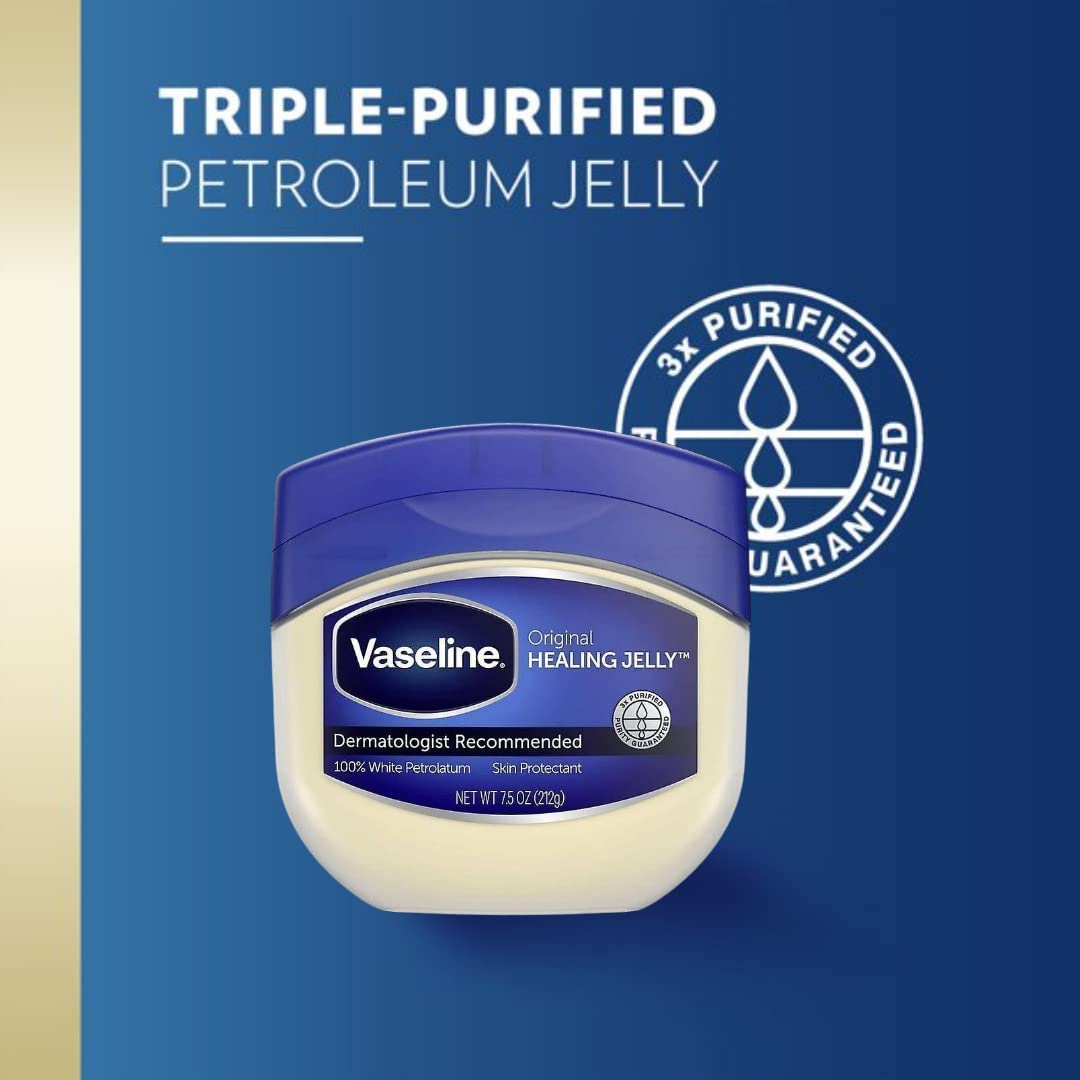 Vaseline, 100% Pure Petroleum Jelly, Original - 7.5 oz jar, Pack of 5