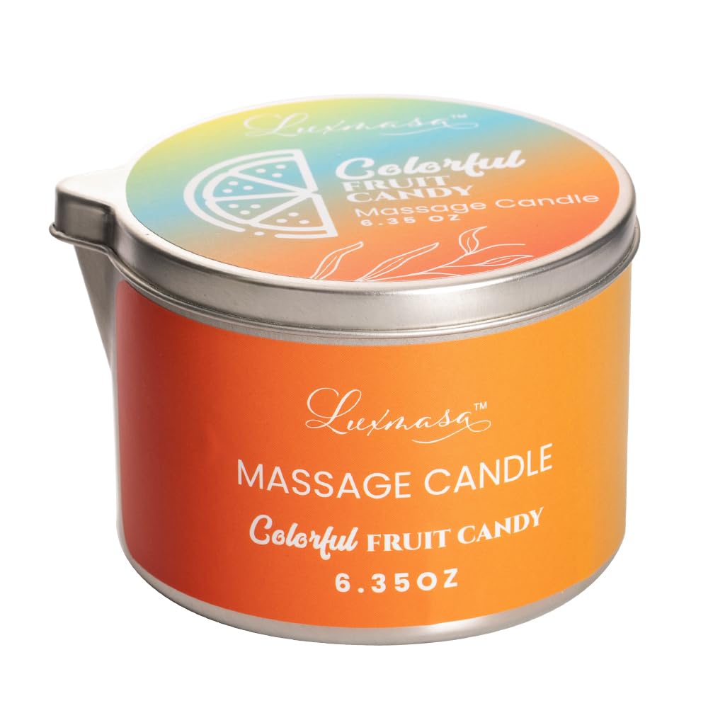 LUXMASA Low Temp Scented Soybean Oil Massage Wax Candle-Heat Therapy Body Oil Lotion Candle-Natural Shea Butter Massage Oil for