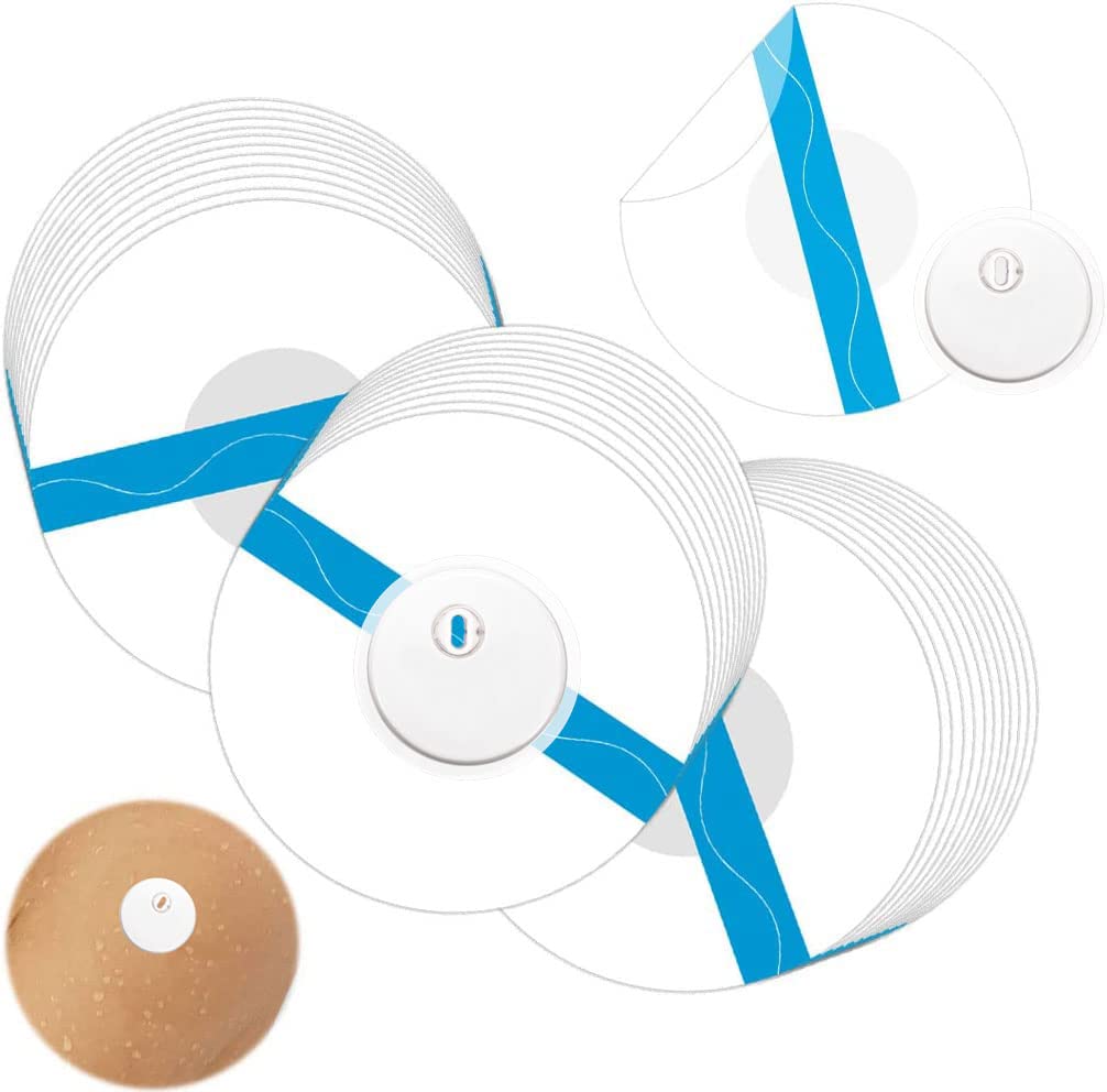 LiangMai 55 Pack Freestyle Libre 3 Sensor Covers,Pre-Cut Adhesive Tape with No Glue on The Center,Waterproof and Strong Stick Th