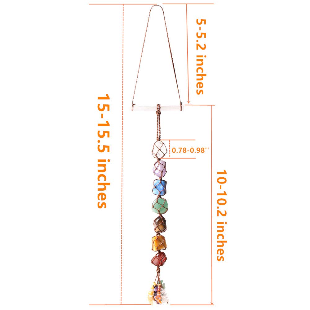 7 Chakra Stones Healing Crystals Hanging Ornament Chakra Tassel Christmas Ornaments Pendulum Good Luck for Home Decoration