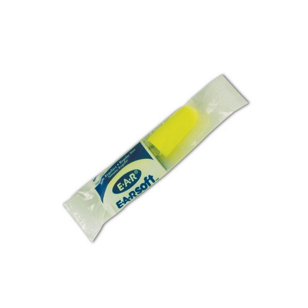 3M 10080529120639 312-1250 Soft Yellow Neon Disposable Uncorded Earplugs, One Size Fits All (Pack of 200)