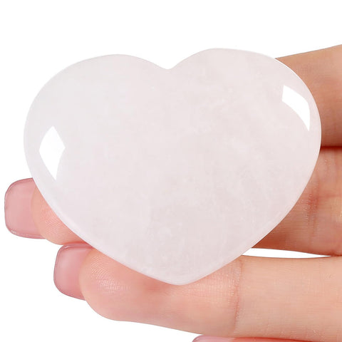 MAIBAOTA 45 mm Clear Quartz Crystal Stones Heart Love Crystal Valentines Gifts for Herfriend Wife Palm Stone Reiki Crystal Gemst