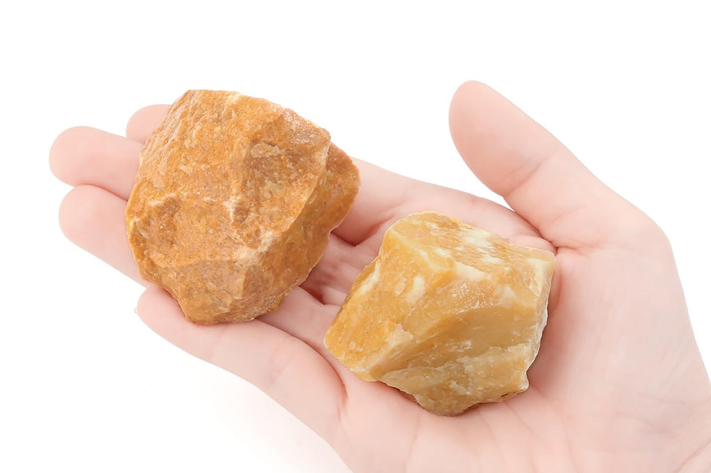 NUKAYAI 2Pcs Yellow Aventurine 1.8-2.2 Large Natural Raw Crystals Healing Crystal Yellow Aventurine Stones Rough Rocks for Wrapp